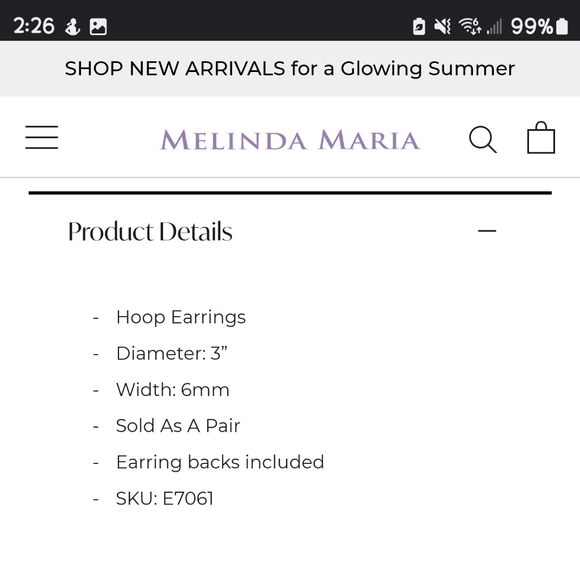 3 inch silver  hoop earrings - Picture 4 of 4